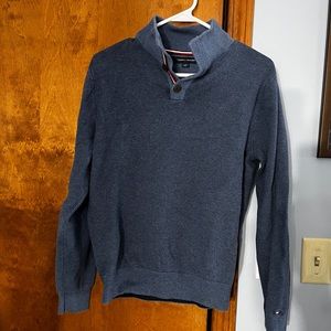 Tommy Hilfiger Blue Pullover Sweater | Size Small | 1/4 Button Up